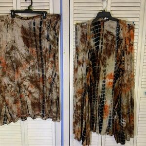 Bohemian Tie-Dye Skirt Set Hooded